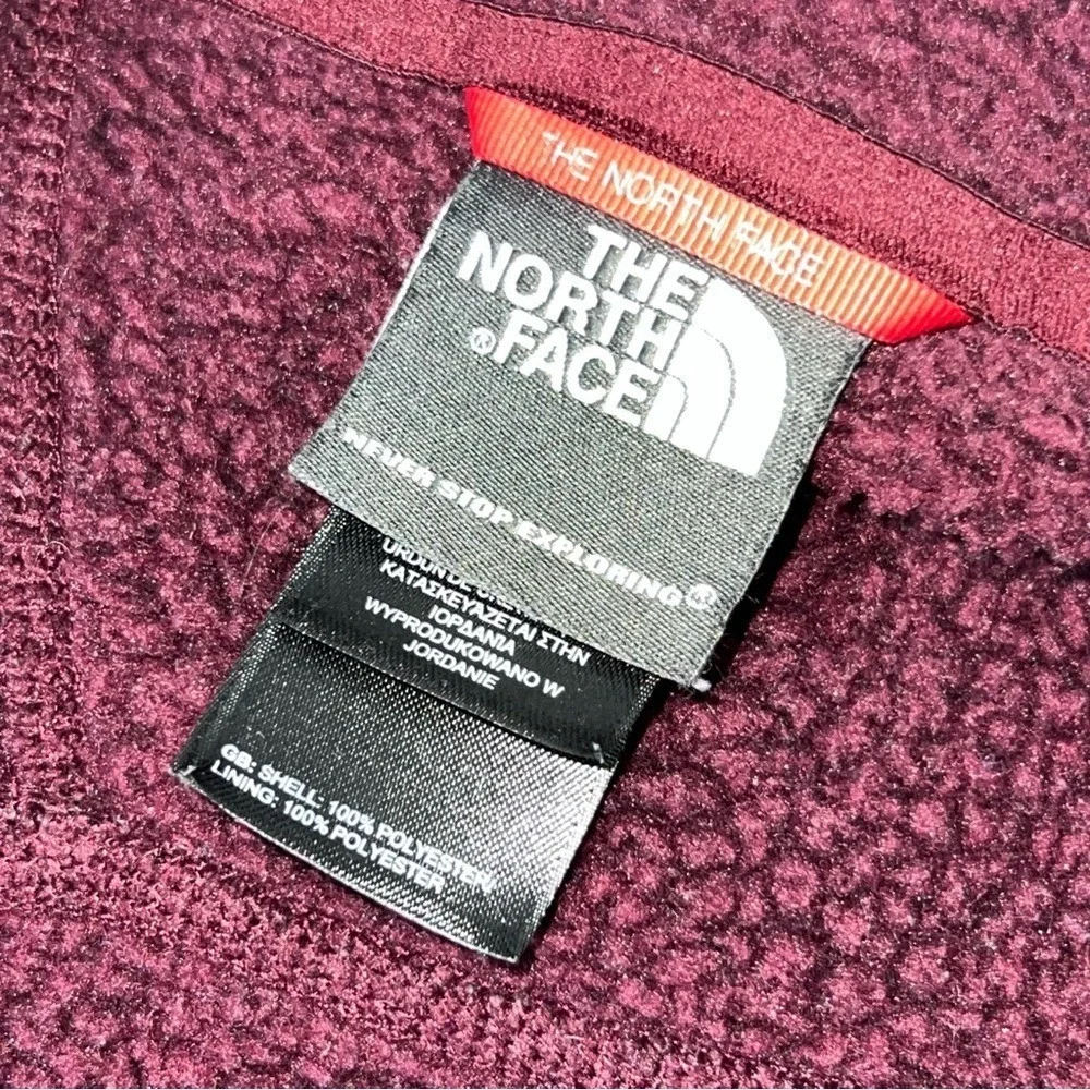 The North Face Men's Maroon full‎ zip up fleece jacket size Large